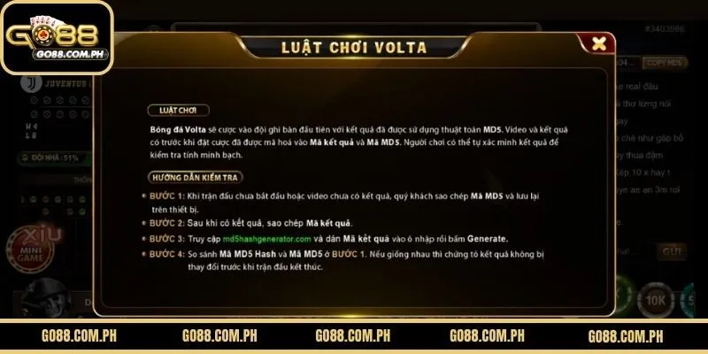 Luật chơi Volta MD5